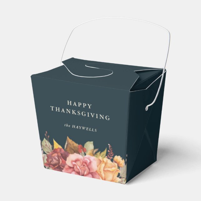 Caja Para Regalos Acción de Gracias de la frontera floral otoñal (Front Side)