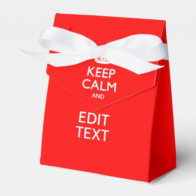 Caja Para Regalos Acento Red KEEP CALLM Y Editar texto (Front Side)