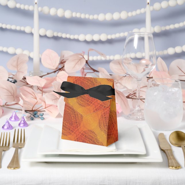 Caja Para Regalos Aceptación | Medallones del Boho amarillo Naranja  (Boda)