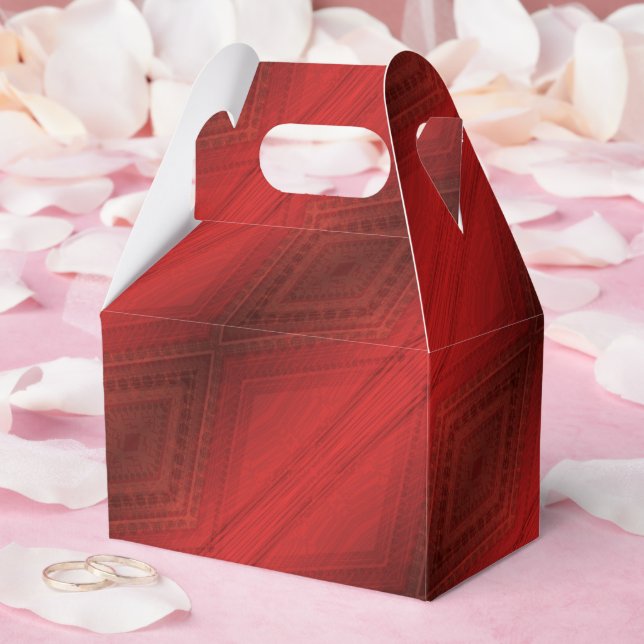 Caja Para Regalos Aceptación | Patrón de Boho Ecléctico Rojo (Boda)