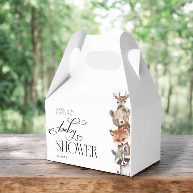 Caja Para Regalos Acuarela Animales de Woodland Minimalismo (Subido por el creador)