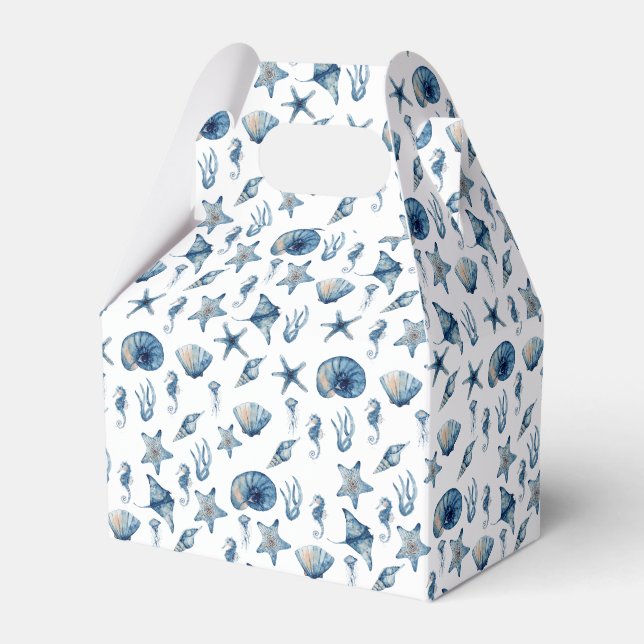 Caja Para Regalos Acuarela bajo el patrón marino (Front Side)