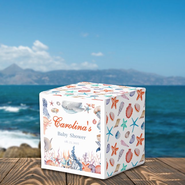 Caja Para Regalos acuarela bajo la ducha de bebé (Subido por el creador)