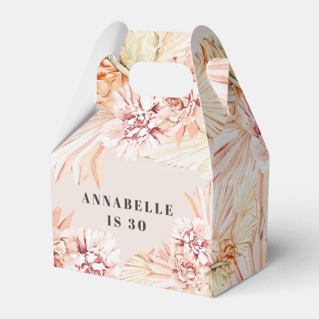 Caja Para Regalos acuarela bohemia moderna floral cumpleaños pastel (Front Side)