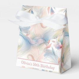 Caja Para Regalos Acuarela Botánica Pastel Elegante