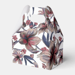Caja Para Regalos Acuarela Crimson Floral sobre blanco