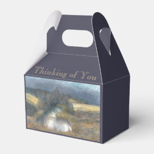 Caja Para Regalos acuarela de estanque de otoño
