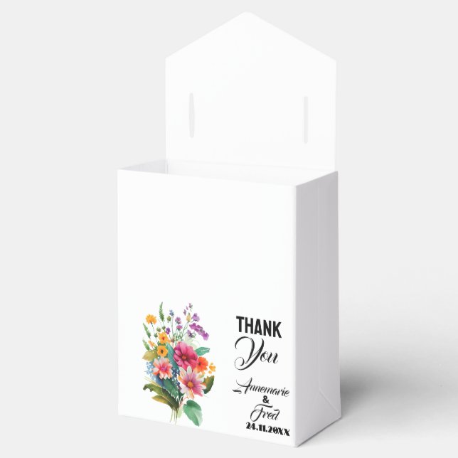Caja Para Regalos Acuarela de flores silvestres (Abierto)