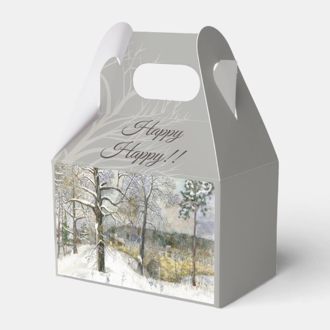 Caja Para Regalos acuarela de puente de invierno (Front Side)