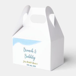 Caja Para Regalos Acuarela dorada azul burbujeante y desayuno nupcia