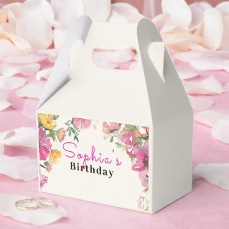 Caja Para Regalos Acuarela Floral