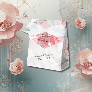 Caja Para Regalos acuarela floral flor silvestre rosa peony boda