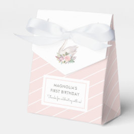 Caja Para Regalos Acuarela Floral Swan Princess Cumpleaños