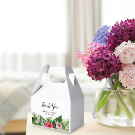 Caja Para Regalos Acuarela Floral tropical Gracias Boda