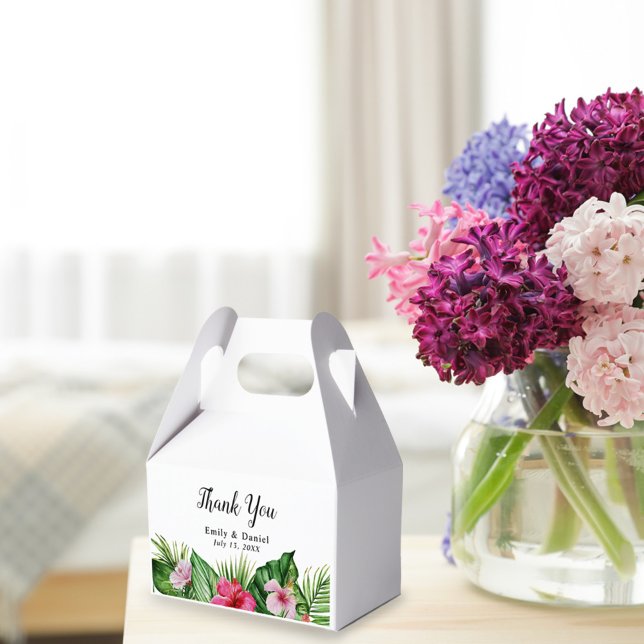 Caja Para Regalos Acuarela Floral tropical Gracias Boda (Subido por el creador)