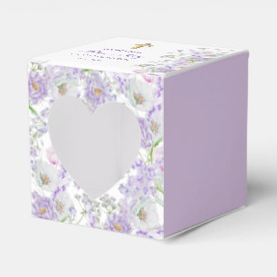 Caja Para Regalos Acuarela Flores de Lilac Primer Corazón Comunal