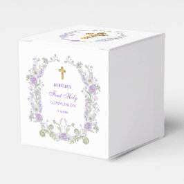 Caja Para Regalos Acuarela Flores Lilac Primer Cubo Comunitario