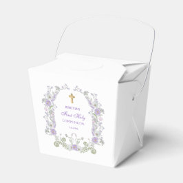 Caja Para Regalos Acuarela Flores Lilac Primera Comunión Sacada
