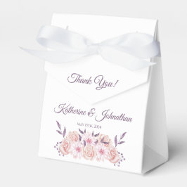 Caja Para Regalos Acuarela Flores rosadas-Boda Gracias-