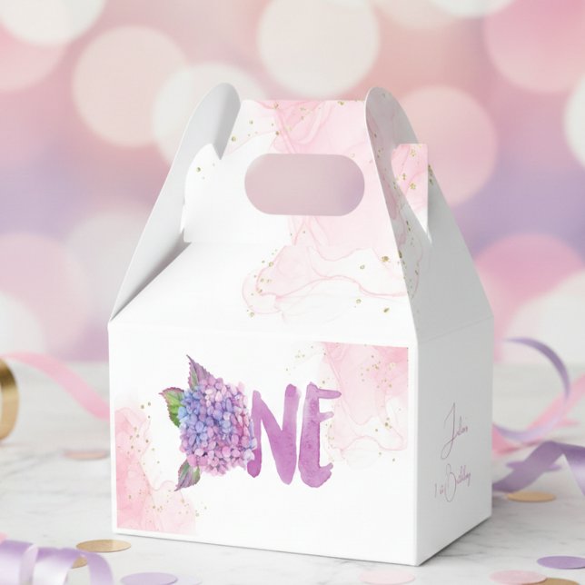 Caja Para Regalos Acuarela hidrangea primer Cumpleaños (Subido por el creador)