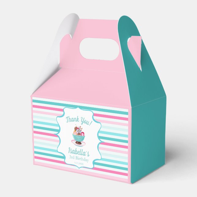 Caja Para Regalos Acuarela Hielo Cream Sundae Cumpleaños (Front Side)