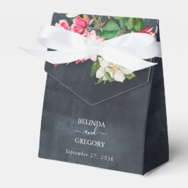Caja Para Regalos Acuarela Magnolia Flores Boda Blanco Negro