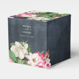 Caja Para Regalos Acuarela Magnolia Flores Boda Blanco Negro