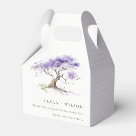 Caja Para Regalos Acuarela mínima Lilac Jacaranda Tree Boda