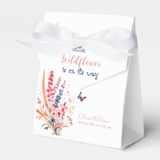 Caja Para Regalos Acuarela moderna Flores silvestres rojas rusas (Front Side)