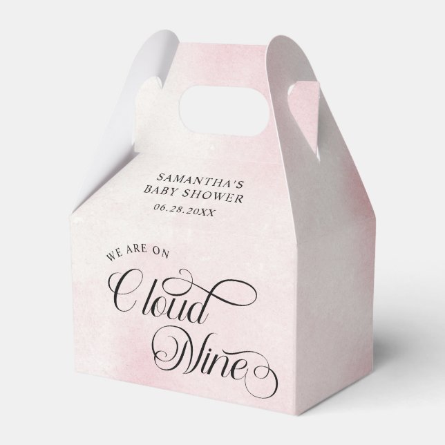 Caja Para Regalos Acuarela moderna Rosa está en Nueve Bebés Nube (Front Side)