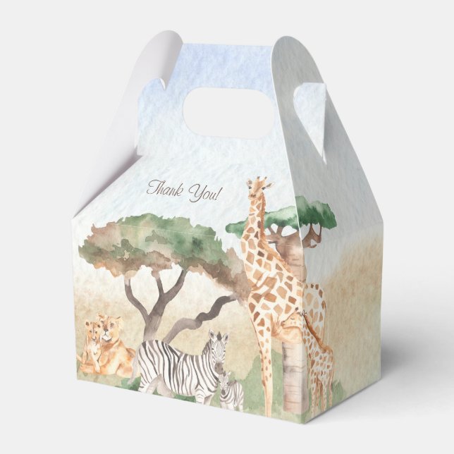 Caja Para Regalos Acuarela Mommy and Baby African Animal Gracias (Front Side)