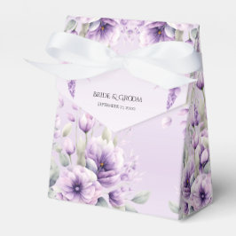 Caja Para Regalos Acuarela Morado Floral Favor Box