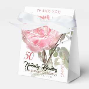 Caja Para Regalos Acuarela Peony original 50 cumpleaños TOFB