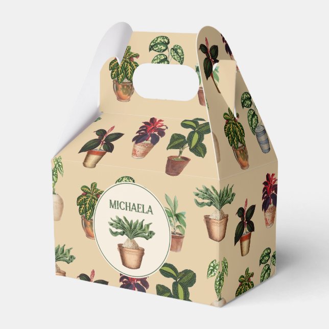 Caja Para Regalos Acuarela Plantas Potadas Terracotta Nombre de olla (Front Side)
