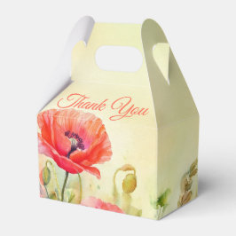 Caja Para Regalos Acuarela Primavera Poppies Floral