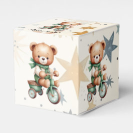 Caja Para Regalos Acuarela Teddy Bear Stars Green Bike Fiesta