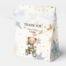 Caja Para Regalos Acuarela Teddy Bear Stars Green Bike Fiesta