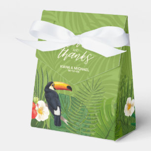 Caja Para Regalos Acuarela Tropical con Toucan Boda Green ID577