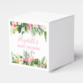 Caja Para Regalos Acuarela Tropical Floral Rosa Flamingo Ducha
