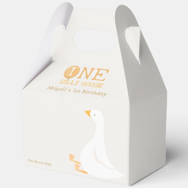 Caja Para Regalos Acuarela Un Silly Goose Flor silvestre 1er cumplea (Anverso)