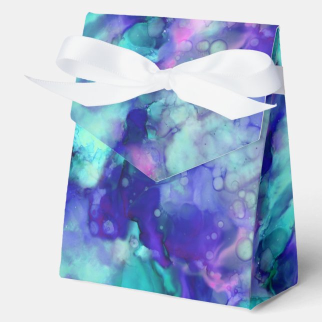 Caja Para Regalos acuarelas de fantasía azul: (Anverso)