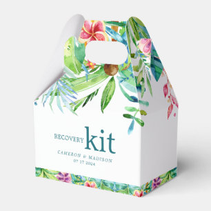 Caja Para Regalos Acuarelas de flores tropicales coloridas