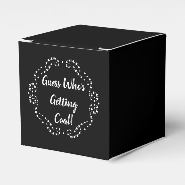 Caja Para Regalos Adivina quién está obteniendo carbón | Favor Box (Costado Anverso)