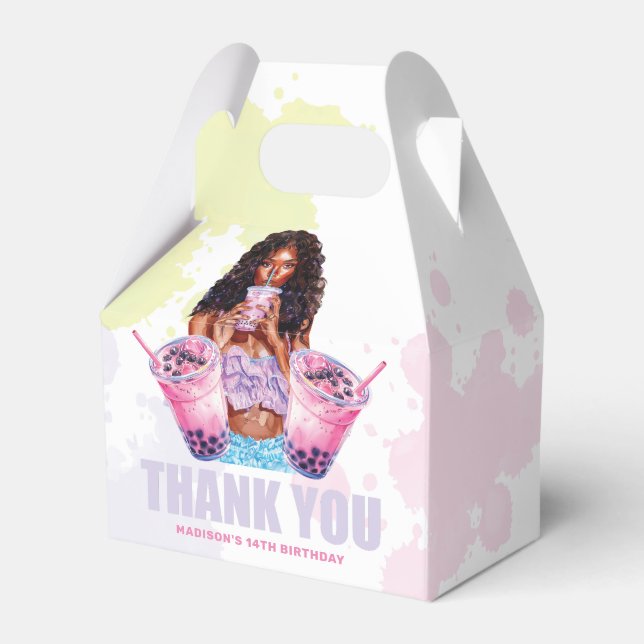 Caja Para Regalos Adolescente Boba Tea Personalizado Aniversario Afr (Front Side)