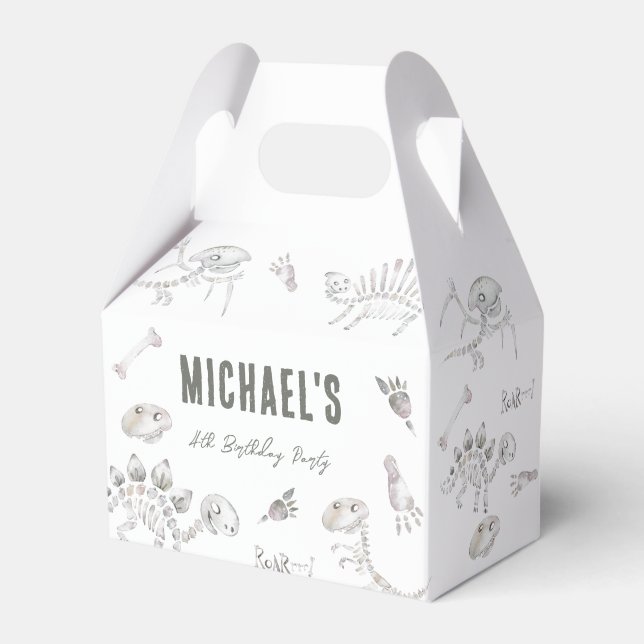 Caja Para Regalos Adorable Dino Dig Cumpleaños (Front Side)