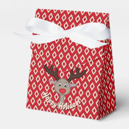 Caja Para Regalos Adorable Reno Alegre Navidad Alegría