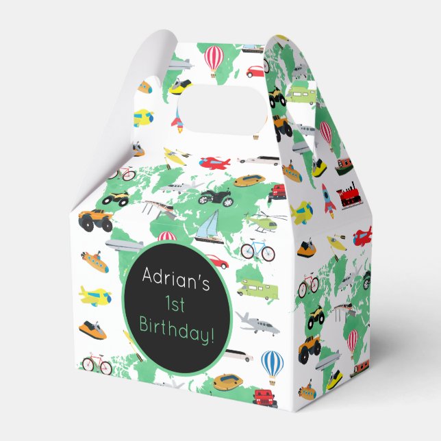 Caja Para Regalos Adventure Awaits World Map Vehicles (Front Side)