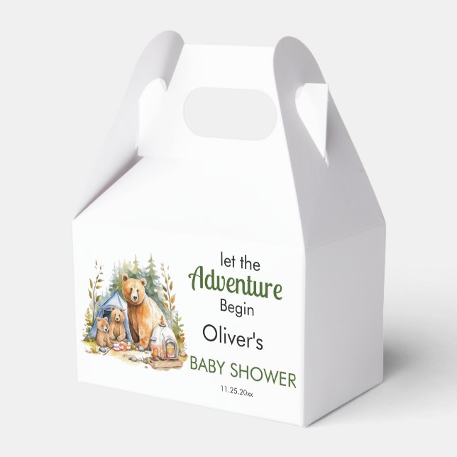 Caja Para Regalos Adventure Begin Woodland Baby Shower (Front Side)