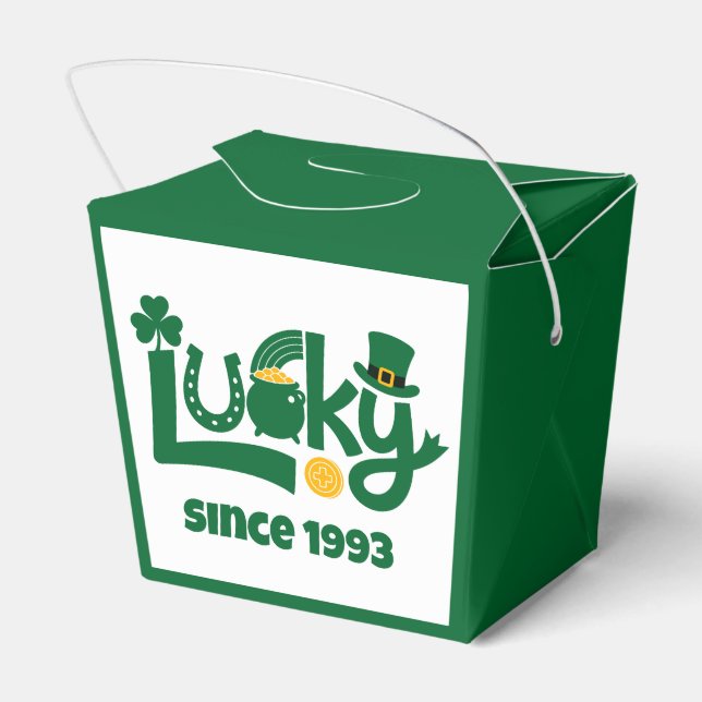 Caja Para Regalos Afortunado desde el año (Reverso)