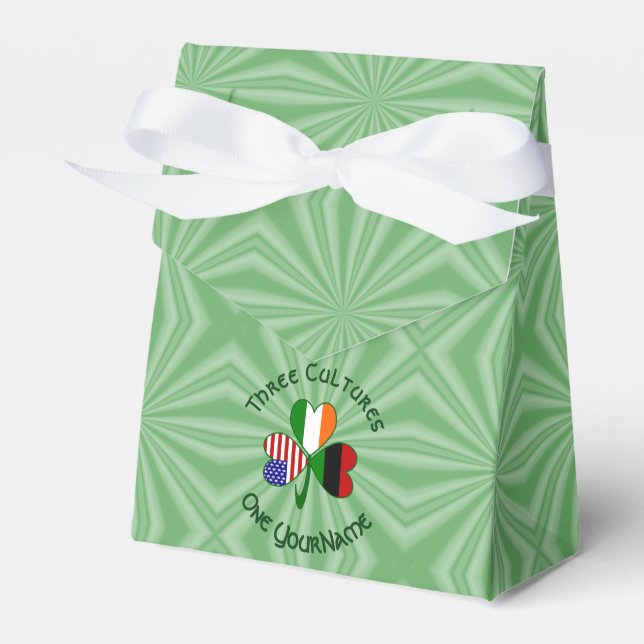 Caja Para Regalos Afroamericano irlandés USA banderas Shamrock perso (Front Side)